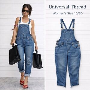 Universal Thread Denim Overalls · Women’s 10/30 · Adjustable Straps
